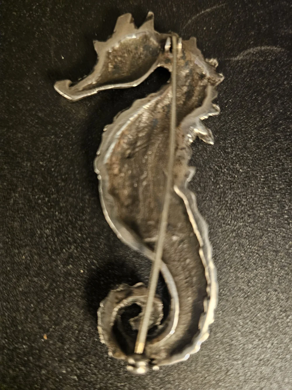 Elegant Large Sterling Silver Seahorse Brooch - Women's Jewelry